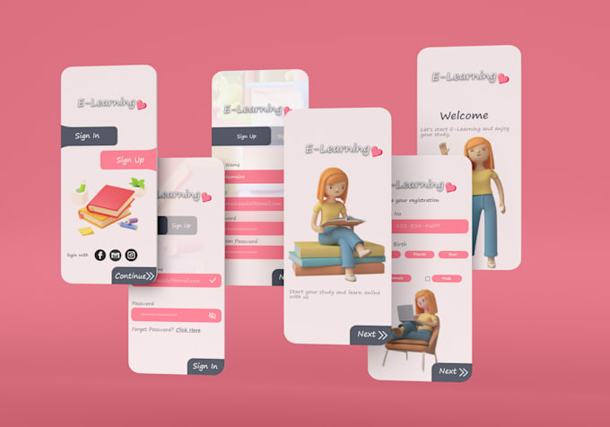Do qualitative mobile app ui ux design, website ui ux design in figma ...