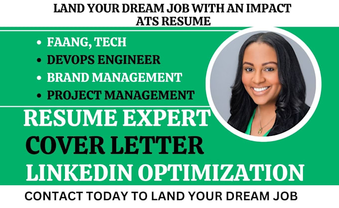 Write resume for , faang, tech, brand management, devops engineer ...