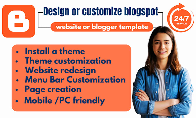 design or customize blogspot website or blogger template