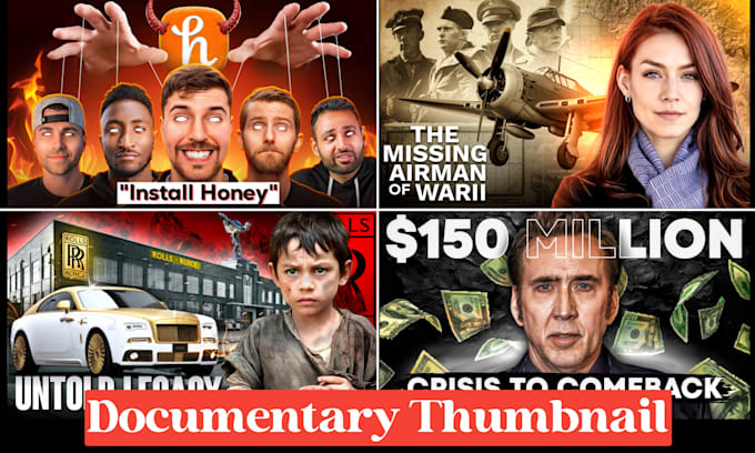 design amazing history documentary youtube thumbnail