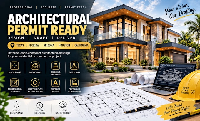 architectural city permit ready for texas, florida, arizona, houston, california