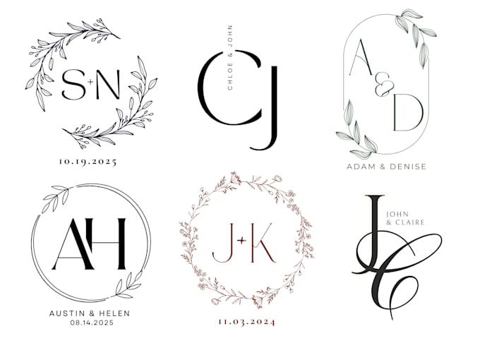 design a wedding monogram or initial logo