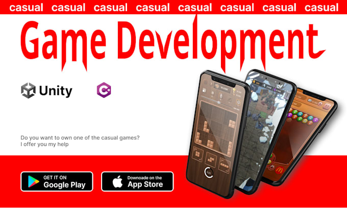 do mobile game development 2d 3d unity game as unity developer