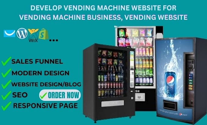 develop vending machine website for vending machine business, vending website