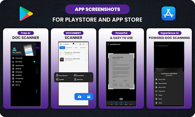 design professional app screenshots for playstore and appstore