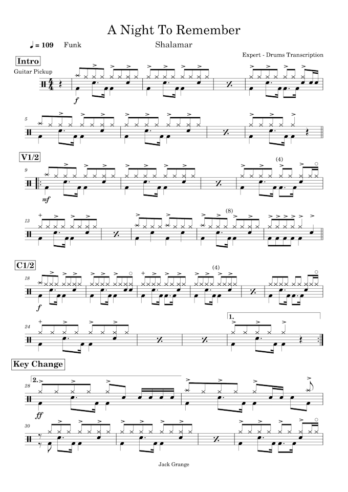 produce drum transcriptions tailored specifically to your needs