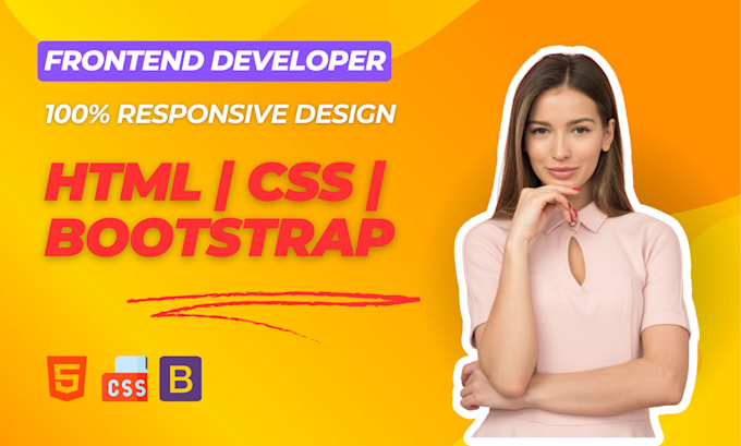 develop responsive websites using html, css, bootstrap