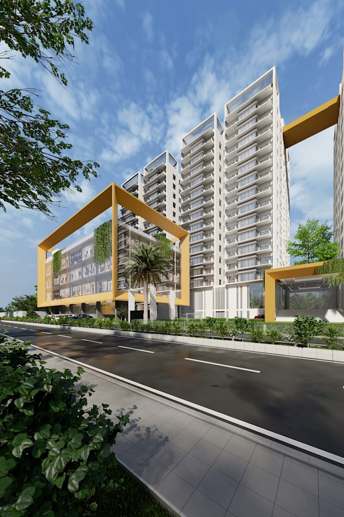 create modern exterior architectural 3d design and render