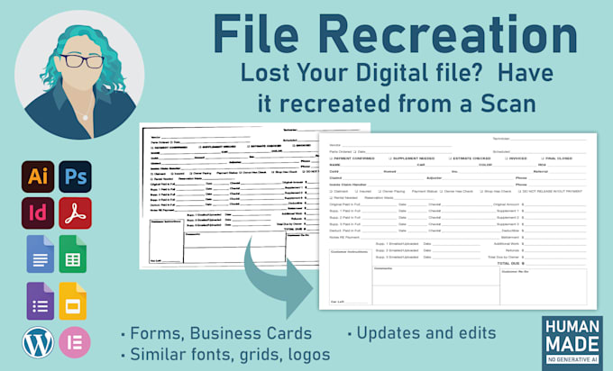 recreate digital files from scans