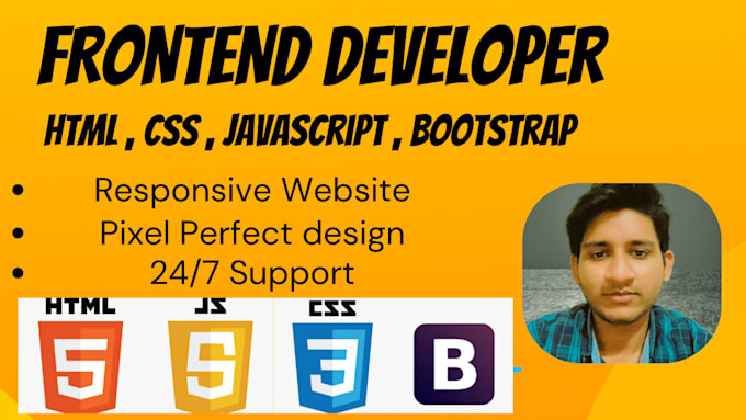 develop responsive websites using HTML , CSS and javascript