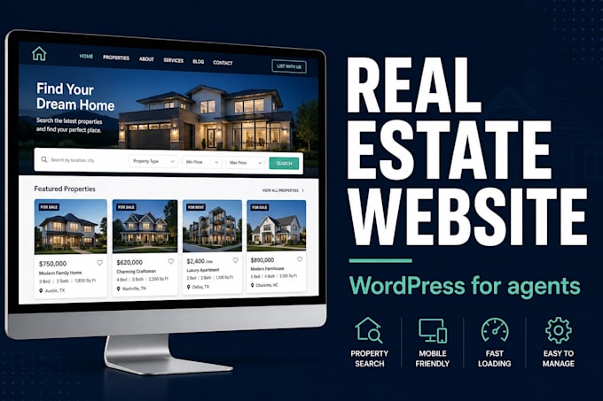 build a wordpress real estate website for realtor or agency