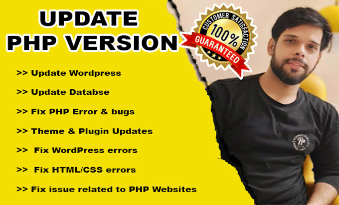 upgrade PHP website to 8, latest version, update plugins