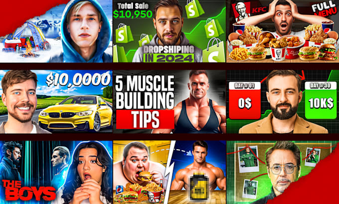 design youtube thumbnails design for high CTR