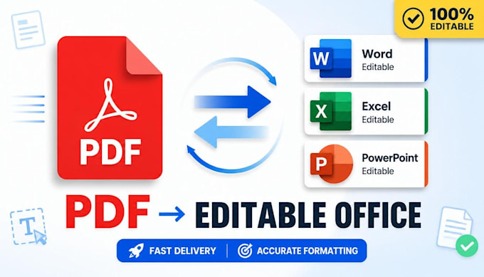 convert PDF to microsoft word, excel, powerpoint