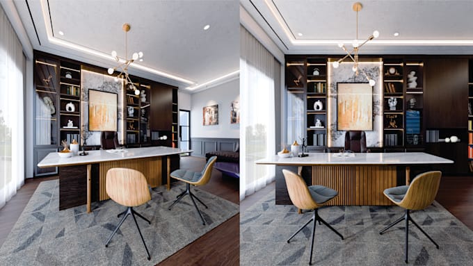 Create 3d model and rendering realistic interior design