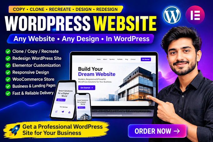 copy clone, duplicate, design, or redesign any website in wordpress