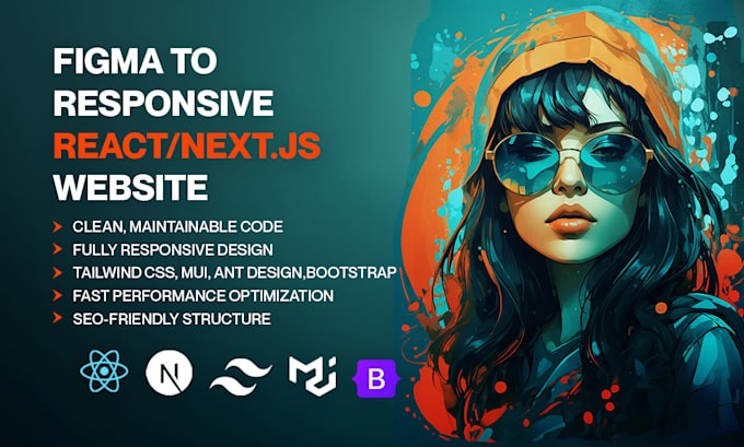 Convert figma to react js next js frontend developer api integration by ...