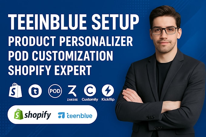 design teeinblue, customily, zakeke and kickflip products for shopify pod store