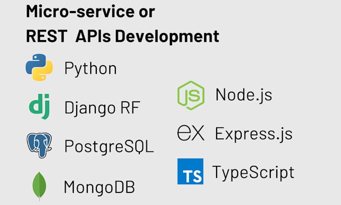 build backend, rest apis, microservices using nodejs or django