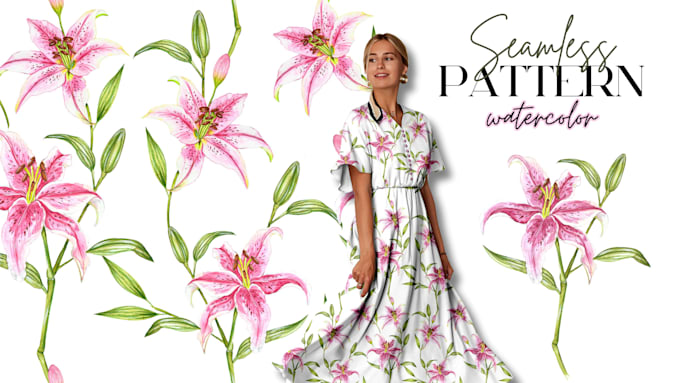 design a beautiful seamless pattern in watercolor