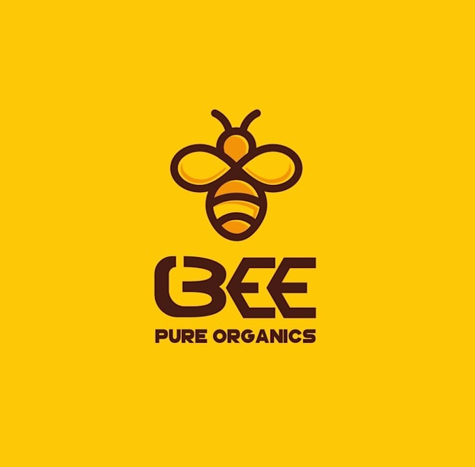 design amazing super bee pure organics logo