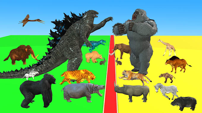make 3d animals battle video