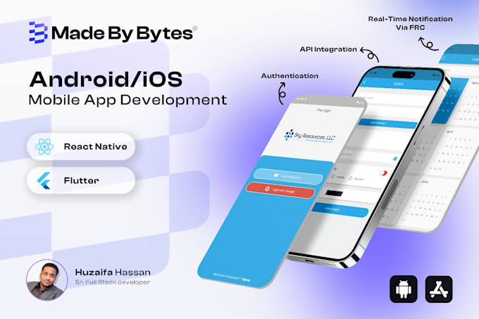 create ios or android mobile app on flutter or react native