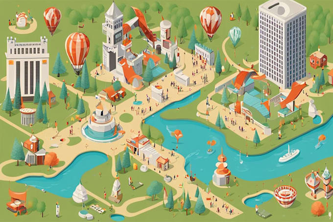 Design festival maps and vector event map illustration by Claytorce ...