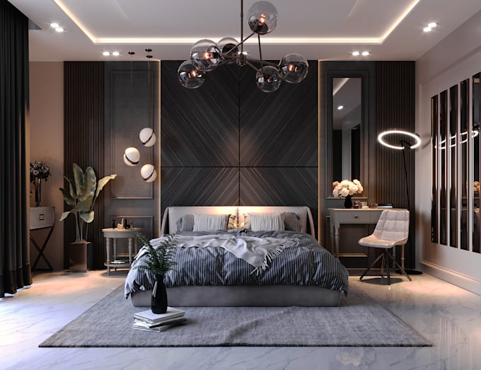 do interior design of modern bedroom
