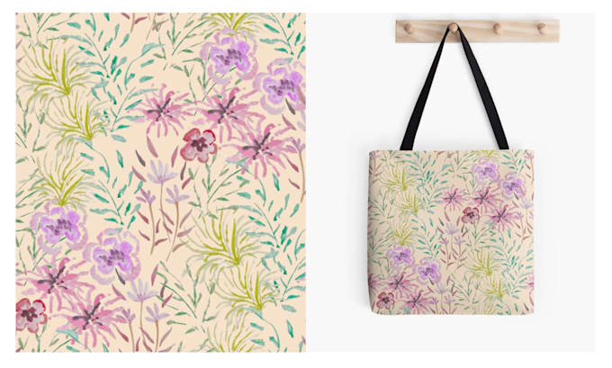 create unique hand drawn or watercolor seamless patterns
