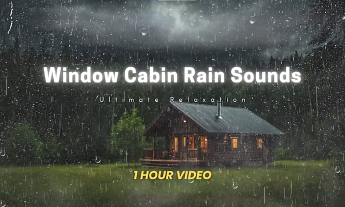 create rain on window video with thunderstorm sound