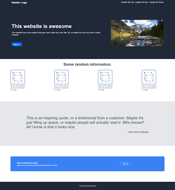 do a landing page website