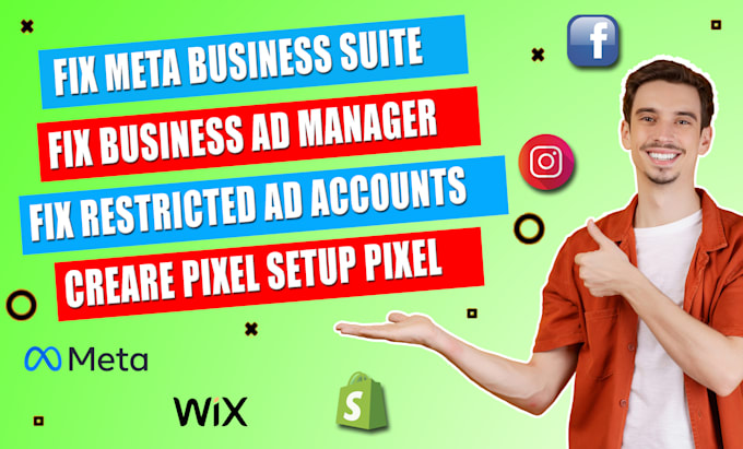 fix meta issues, setup facebook ad account and meta business manager suite