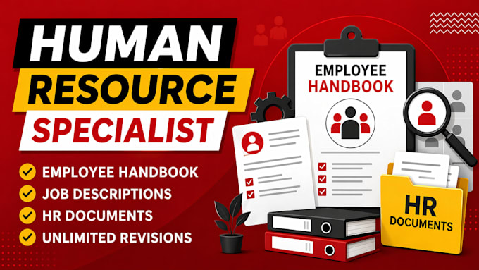 write and design employee handbook, HR policies, sops and job descriptions