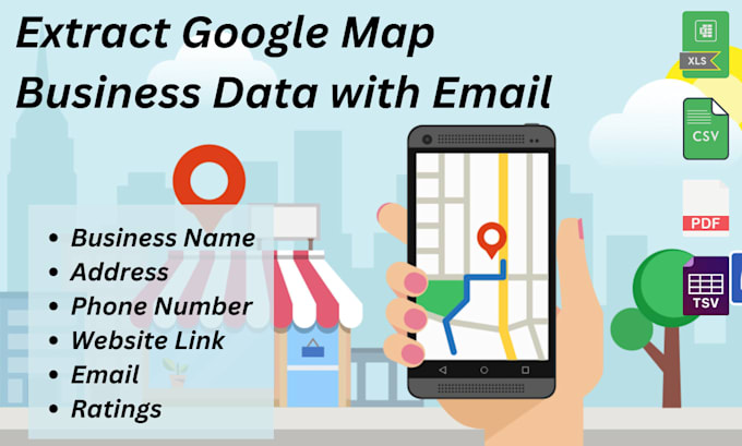 scrap google map business data with email
