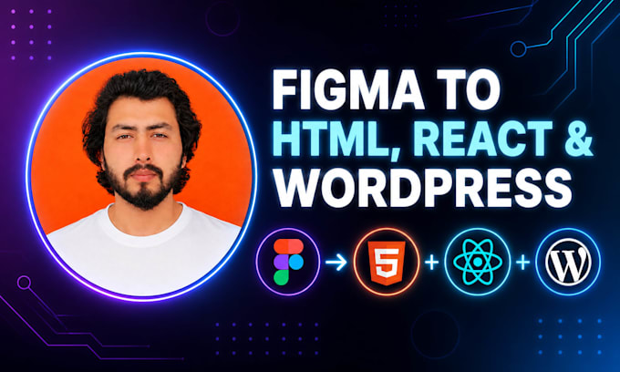 convert figma to HTML, react, or wordpress website