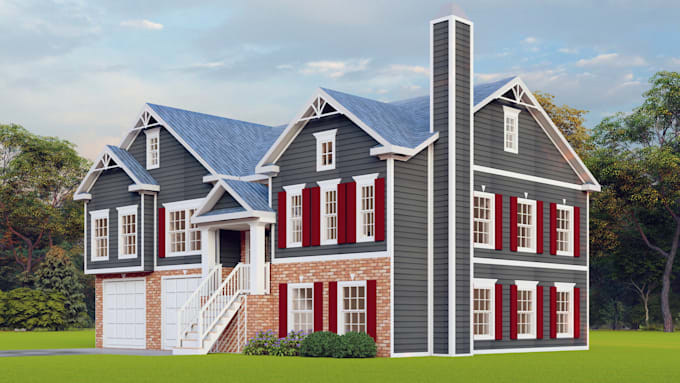 do architectural 3d facade renderings for homes offices and shops