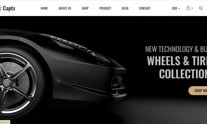 design premium auto part website wheels car part shopify store
