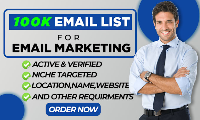 find 100k active bulk email list for email marketing