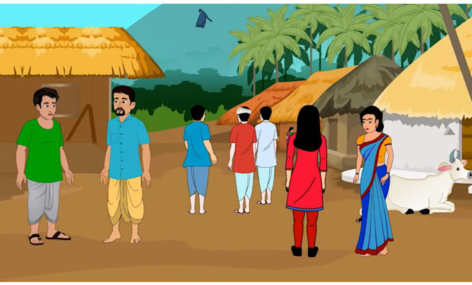create a 2d animation video, moral stories, animation story