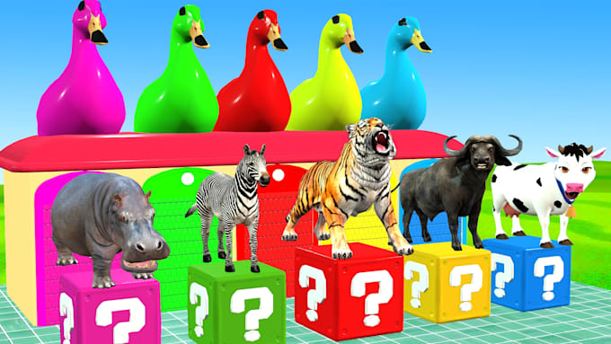 make long slide game animals video and 3d funny animals game