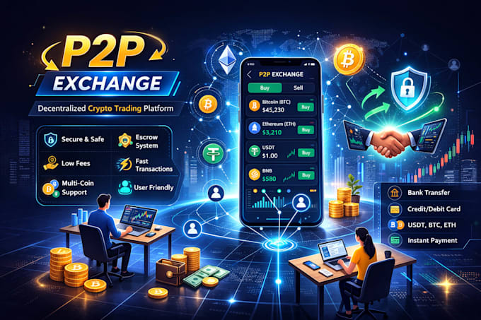 develop p2p, spot trade crypto exchange