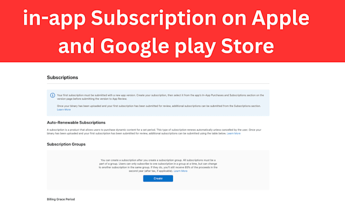 setup in app subscriptions in your mobile app for app store