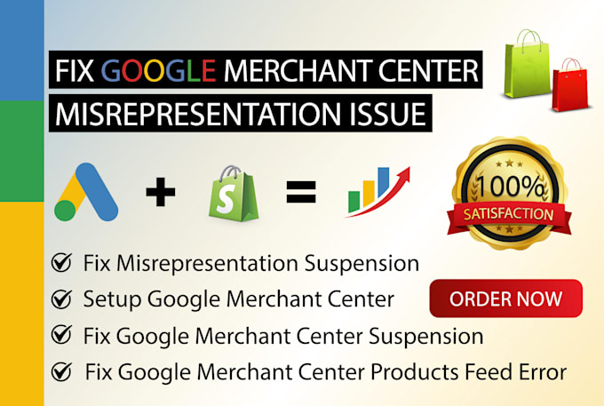 fix google merchant center suspension, misrepresentation