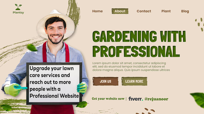 design business website, cleaning service website, lawn care service website