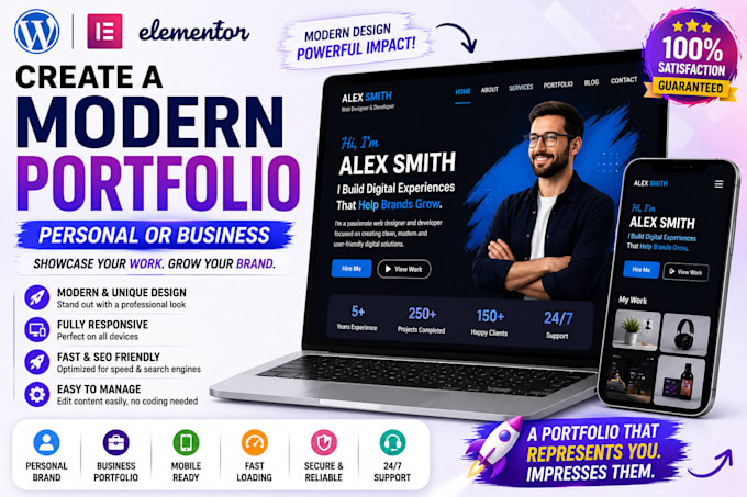 build my own modern personal or business portfolio site