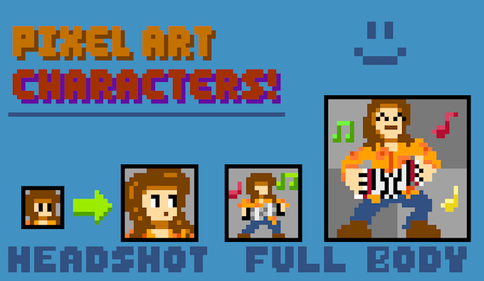 Create pixel art of characters or people by Charcoaled | Fiverr