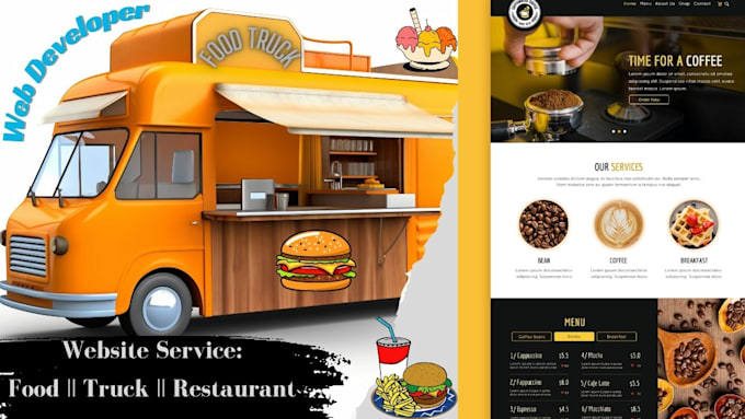 design food trucks, restaurants, and catering website