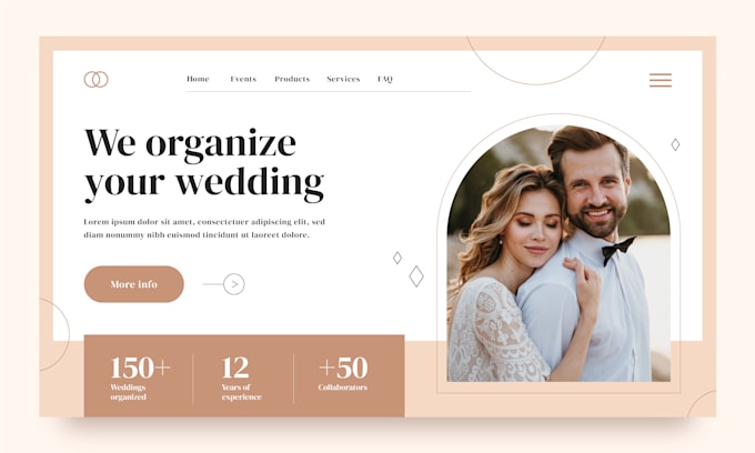be a wordpress developer to create a wedding website