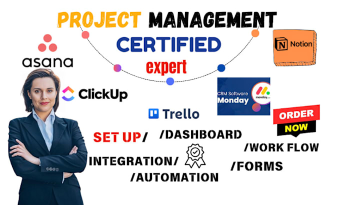 Setup integrate asana slack notion coda project management by Jac